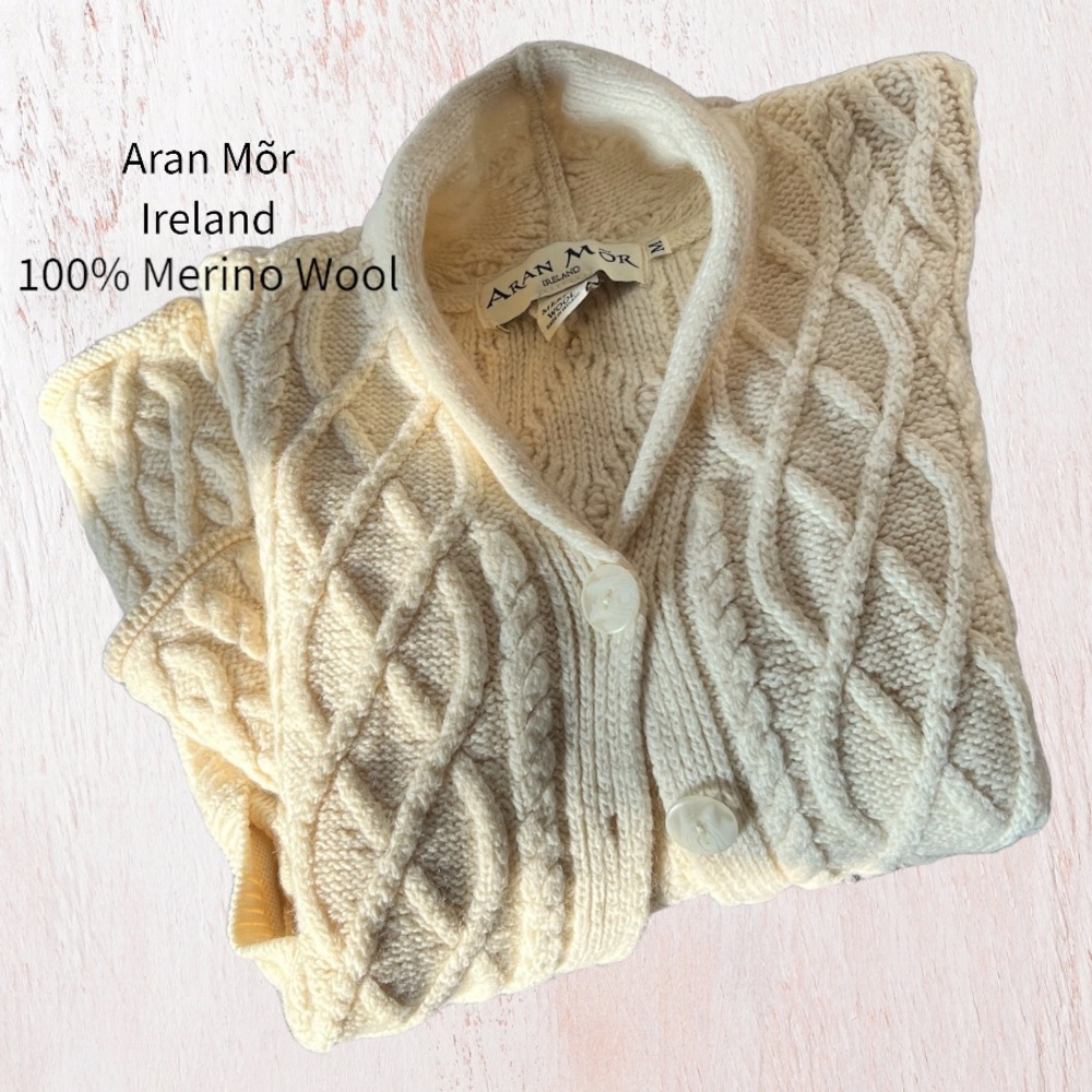 Aran Mõr Ireland | Merino Wool | Button cardigan sweater NWOT
